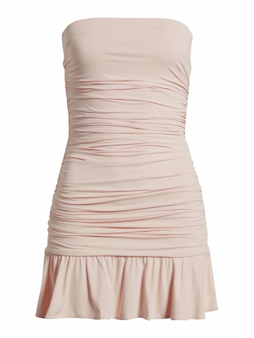 bp Strapless Ruched Ruffle-Hem Mini Dress - Light Pink - Picture 4 of 7
